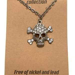 Copper Collection Skull and Crossbones Necklace
